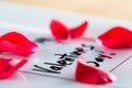 Valentines day marked on a calendar Royalty Free Stock Photo