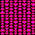 Valentines Day mod concentric heart seamless vector pattern on black background Royalty Free Stock Photo