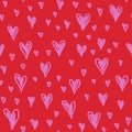 Valentines day, Mothers Day hand drawn doodle seamless pattern