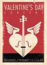 Valentines day music concert artistic poster design