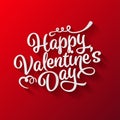 Valentines Day Oblique Lettering. Handwritten Romantic Greeting Card with Text Happy Valentines Day. February 14, Love