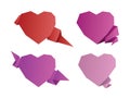 Valentines day origami hearts