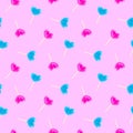 Valentines day pattern with hearts lollipop sticks