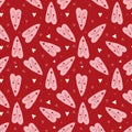 Valentines Day pattern with vibrant expressive funky hearts. Royalty Free Stock Photo