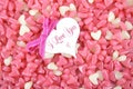 Valentines Day pink and white heart shape jelly candy