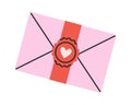 Valentines day postcard envelop design Royalty Free Stock Photo