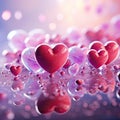 Valentines Day realistic background. Colorful hearts illustration. Royalty Free Stock Photo