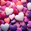 Valentines Day realistic background. Colorful hearts illustration. Royalty Free Stock Photo