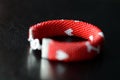 Valentines Day red beaded bracelet on a dark background Royalty Free Stock Photo