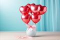 Valentines Day Red. Heart Balloons - Romantic Love Decorations for Festive Celebrations and Events Royalty Free Stock Photo
