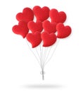 Valentines Day Red Heart Balloons. Royalty Free Stock Photo