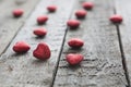 Valentines day red heart on wood background