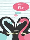 Valentines day on retro pattern design,greetings card,template,zine culture,minimal,sweet,stork,cute,Vector illustration.