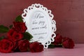 Valentines Day romantic vintage style white photo frame Royalty Free Stock Photo