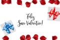 Valentines Day rose petal background Royalty Free Stock Photo