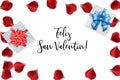 Valentines Day rose petal background Royalty Free Stock Photo