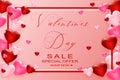 Valentines day sale background with heart. Flyers, invitation, posters, brochure, banners template. Vector.