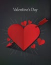 Valentines day sale background with Heart - red and black