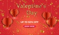 Valentines day sale background with origami hearts. Vector illustration. Royalty Free Stock Photo