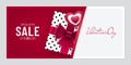 Valentines Day Sale Paper Cut Banner Design with Gift Box Royalty Free Stock Photo