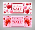 Valentines Day Sale Promotional Creative Design Banners Set