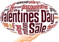 Valentines day sale word cloud sphere concept