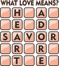 Valentines Day Scrabble Board Vector, Love Words for Girlfriend and Boyfriend. Royalty Free Stock Photo
