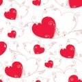 Valentines day seamless background with hearts