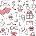 Valentines day seamless background Royalty Free Stock Photo