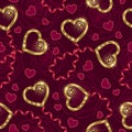 Valentines day seamless pattern with romantic symbols Royalty Free Stock Photo