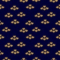 Valentines day seamless pattern with gold glitter hearts Royalty Free Stock Photo