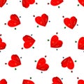 Valentines Day seamless pattern. Lovely broken and crippled heart, large wound wounds and cracks, archery.