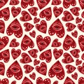 Valentines Day seamless pattern with magical hearts. Royalty Free Stock Photo