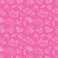 Valentines day seamless pattern on pink with love symbols