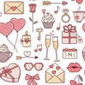 Valentines day seamless background Royalty Free Stock Photo