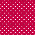 Valentines day seamless pattern with small white hearts on red backdrop. Royalty Free Stock Photo