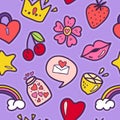 Valentines day seamless pattern. Suitable for printing on fabric, gift wrapping, wall decoration. Hand-drawn illustration