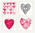 Valentines day set for holiday greeting cards.