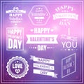 Valentines day set of labels, emblems and typography elements