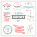 Valentines day set of labels, emblems and typography elements