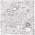 Valentines day sketch pattern Royalty Free Stock Photo
