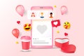 Valentines Day Social media platform online communication concept Royalty Free Stock Photo