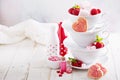 Valentines day sugar cookies in stacked cups Royalty Free Stock Photo