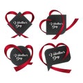 Valentines Day Tag Set with Elegant Swill Tape Royalty Free Stock Photo