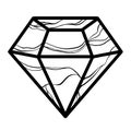 doodle Vector icon of diamond shape isolated Royalty Free Stock Photo