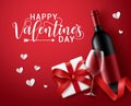 Valentines day vector banner template. Happy valentines day greeting typography with valentine elements.