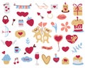 Valentines Day vector clip art set Hand drawn elements