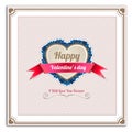 Valentines Day Vector Postcard, Illustrations and Typography Elements