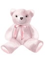 Valentines Day. Watercolor style illustration of a pink stuffed bear