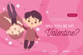 valentines day webtemplate concept design vector illustration